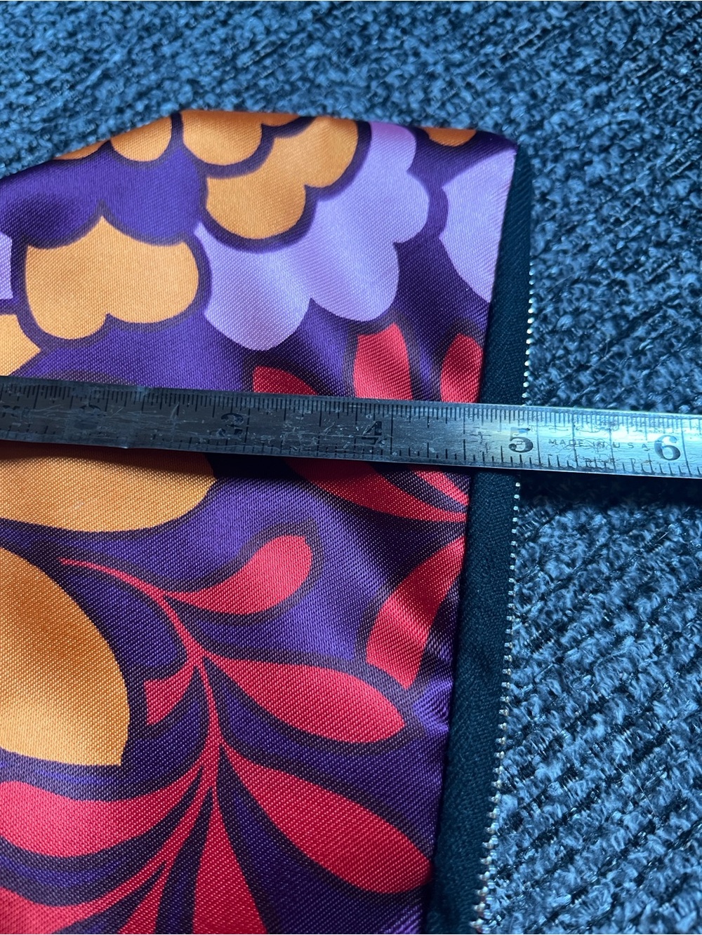 1970s Floral Satin clutch Purple & Orange Excellent condition! - Picture 8 of 9